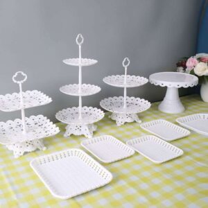 Multi-Tier White Cupcake Stand Set