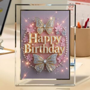 Butterfly Birthday Crystal Frame