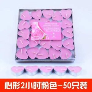 Pink Heart Shaped Tea Light Candles