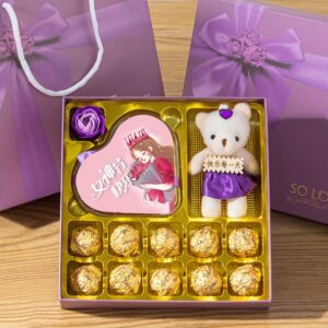 Gold Chocolate Gift Box with Bear