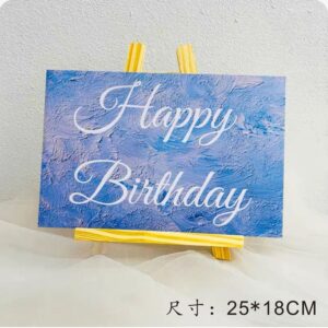 Blue Happy Birthday Mini Easel Sign